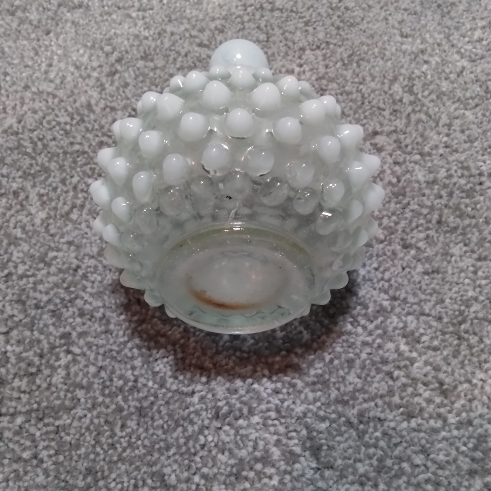 Fenton White Hobnail Glass Perfume Bottle - Picture 5 of 5